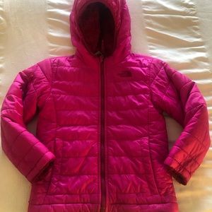 North Face Girls Mossbud Reversible Pink Coat Size 5